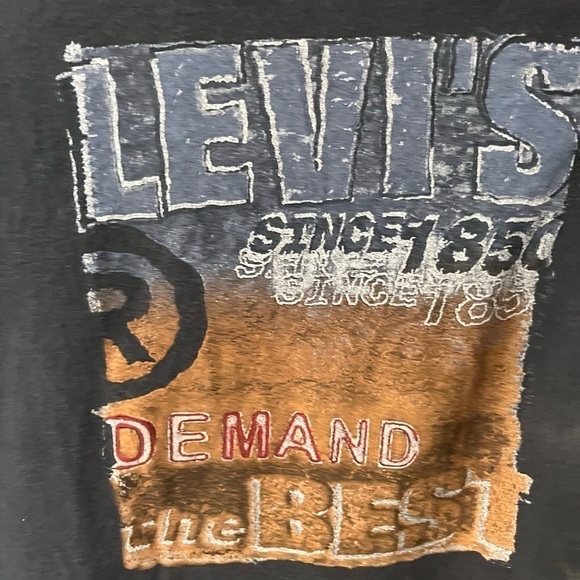 Vintage 90s Levi’s Medium Single Stitch Black Logo Graphic T-Shirt - Picture 6 of 11
